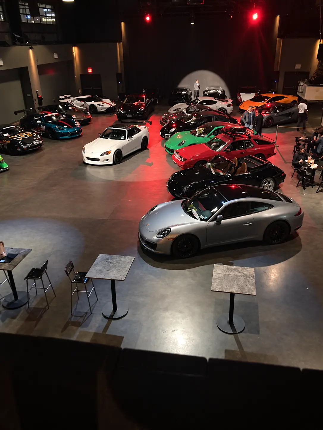 Private indoor collection of performance cars in New York